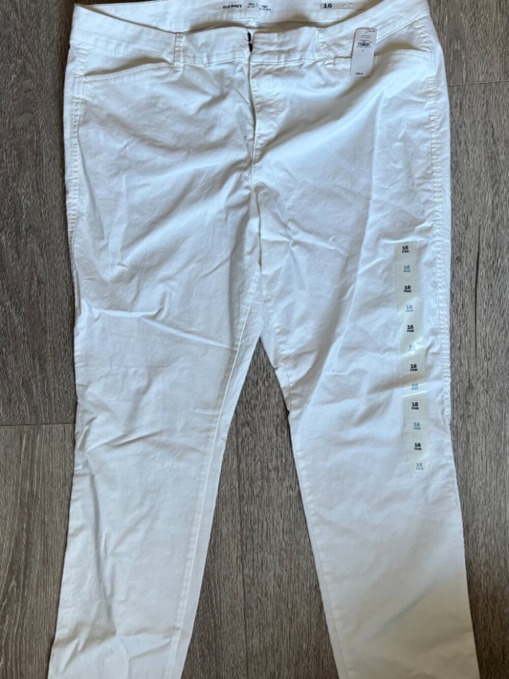 Old Navy 16 Pixie Mid Rise Pants, White - Picture 2 of 3